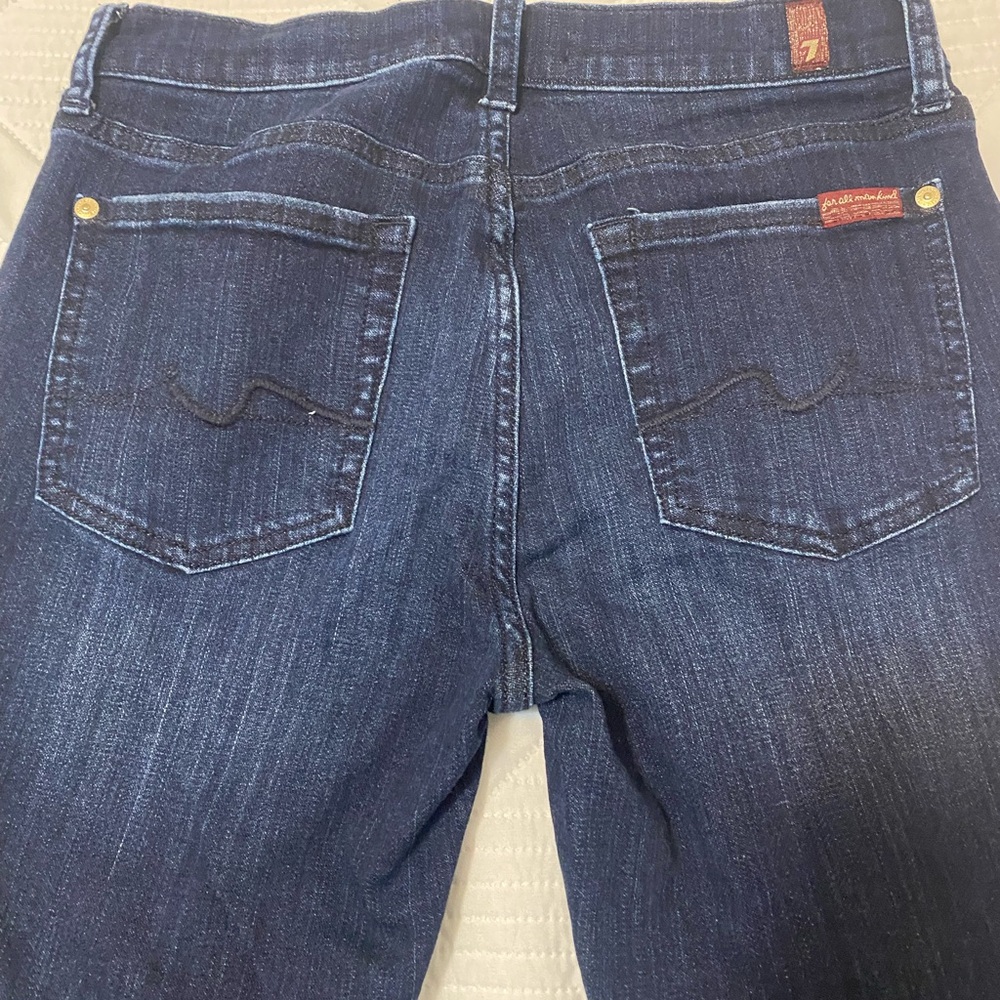7 For All Mankind Dark Blue Ankle Jeans